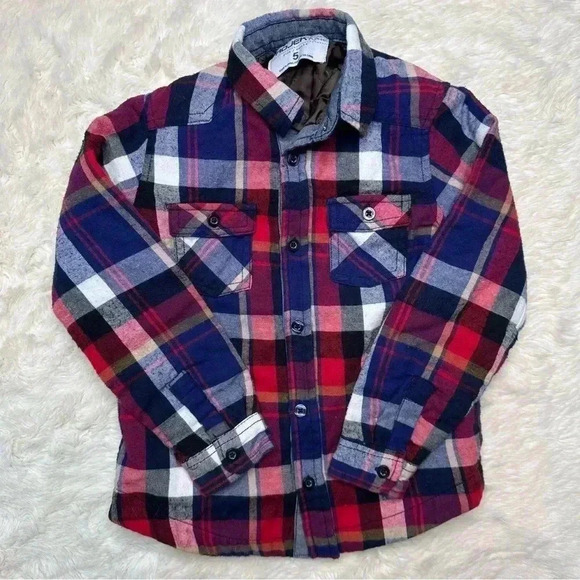 Projek Raw Lumberjack Shirt Button-Up Flannel  Blue, Red, & White Size 5 - Picture 1 of 16